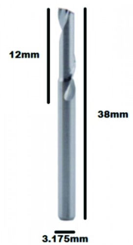 3.175x12mm -   1Corte Aluminio