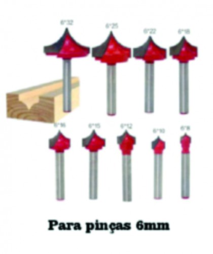 chanfro 6*15pinça 6 mm